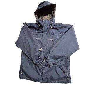 Viking Torrent Waterproof Hooded Jacket Men's XL Navy Blue Reflective Trim